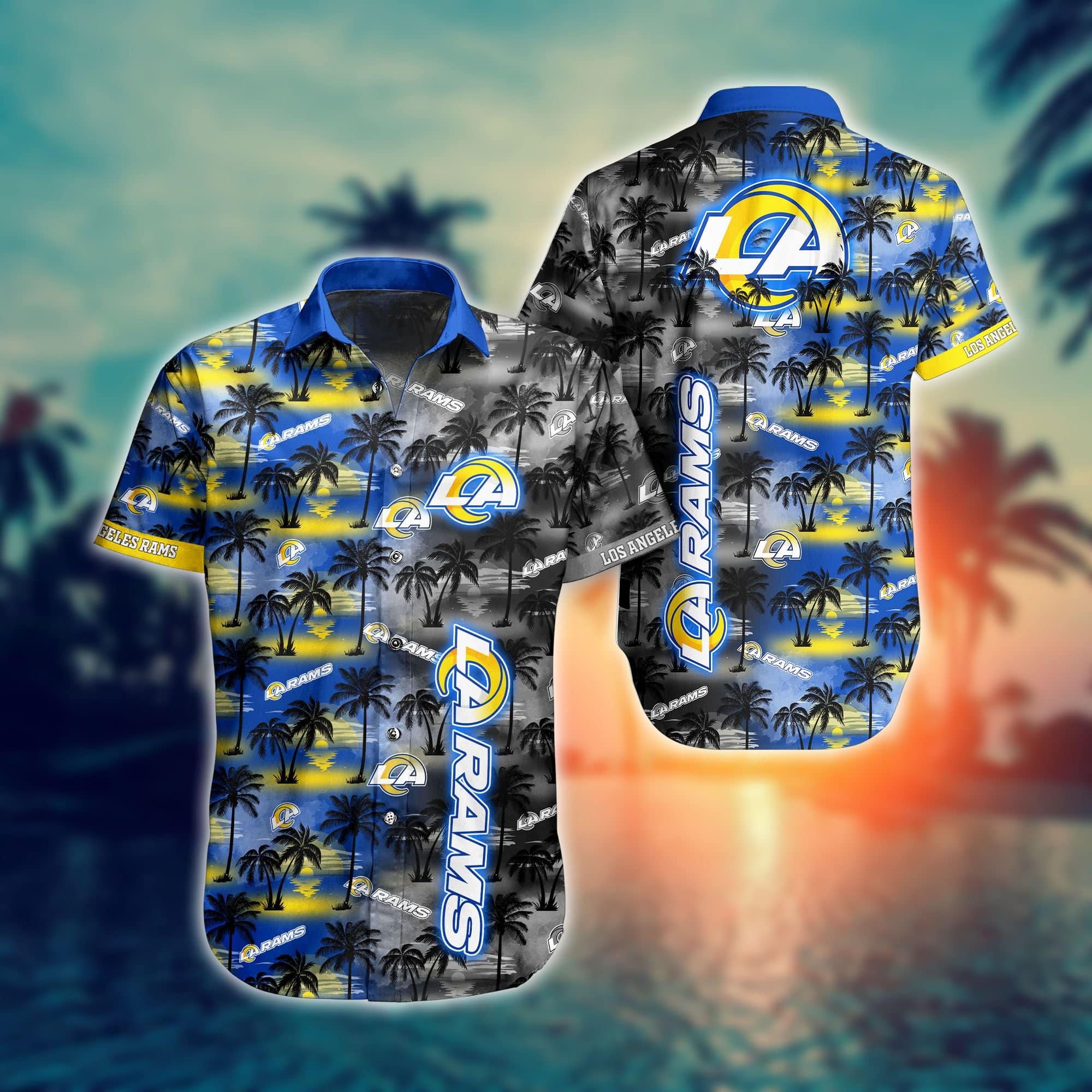 Los Angeles Rams NFL Hawaiian Shirt & Short  T-Shirt Hawaiian Pattern Print