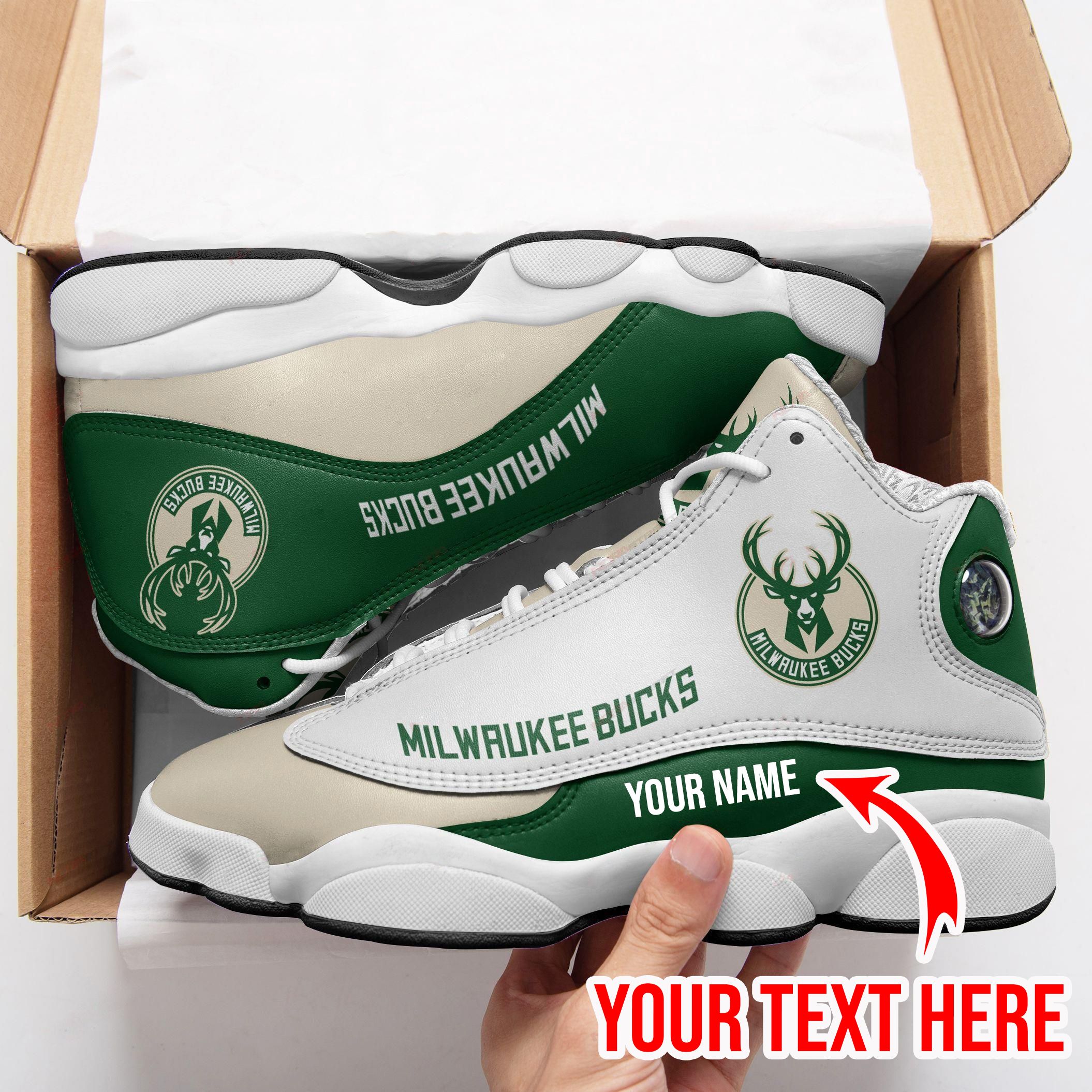Milwaukee Bucks Gift NBA J13 Shoes Custom Retro Sneakers - HomeFavo