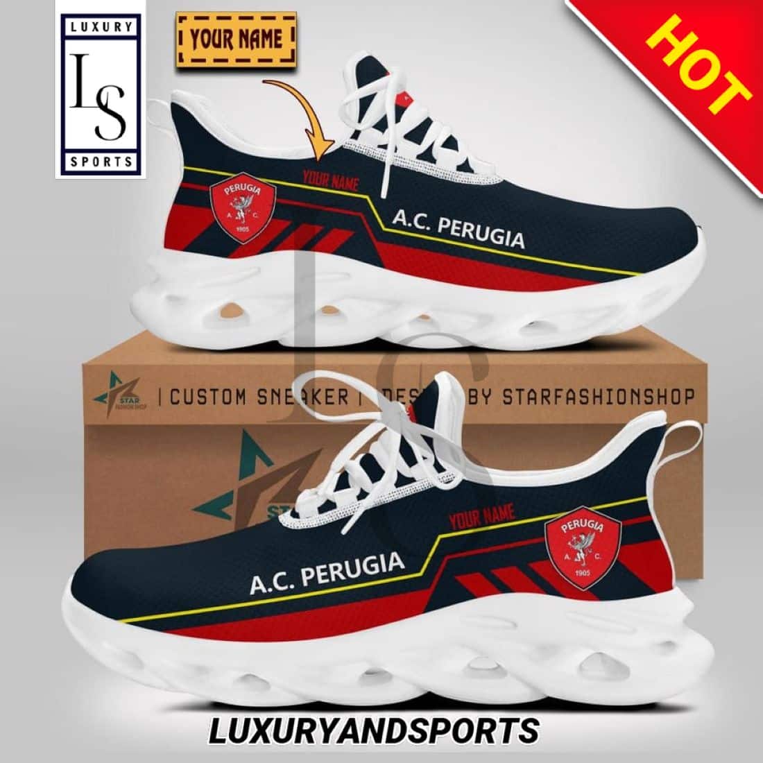 AC Perugia Serie Custom Name Max Soul Shoes 1