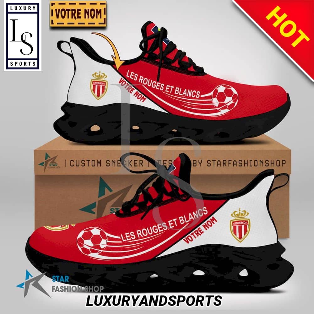 AS Monaco Ligue 1 Custom Name Max Soul Shoes 2