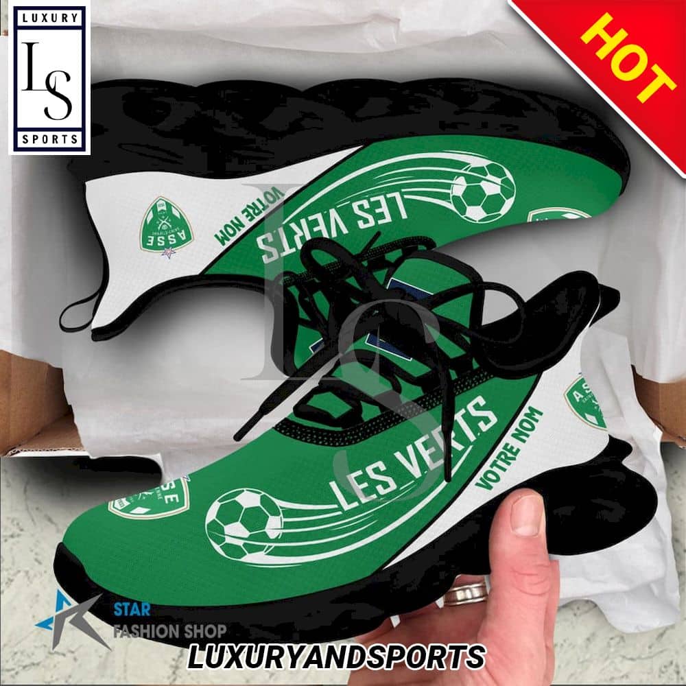 AS Saint-Etienne Ligue 2 Custom Name Max Soul Shoes 3