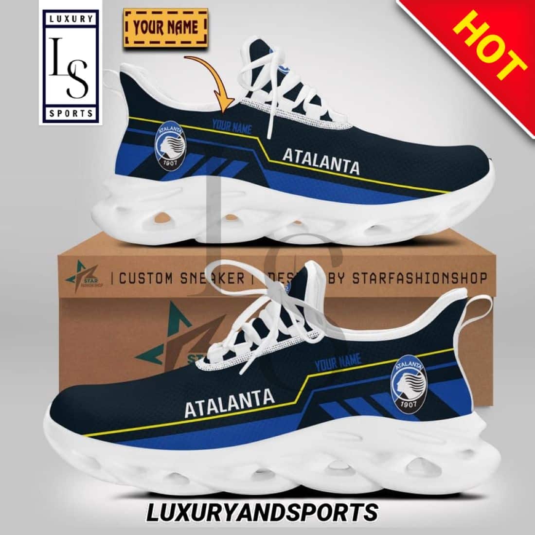 Atalanta Bergamasca Calcio Serie Custom Name Max Soul Shoes 1