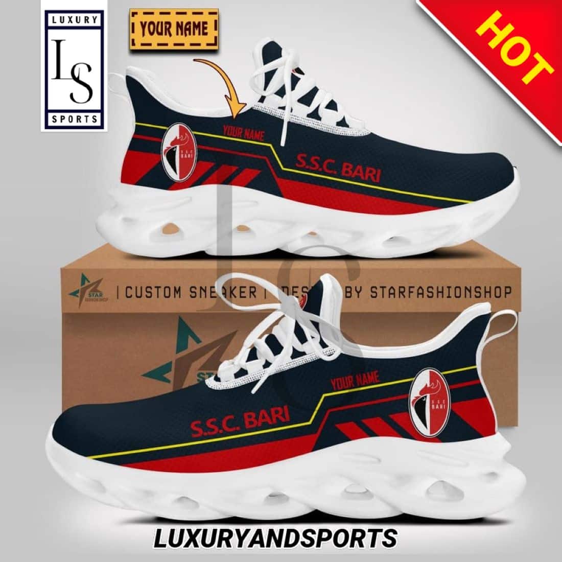 Bari Fc Serie Custom Name Max Soul Shoes 1