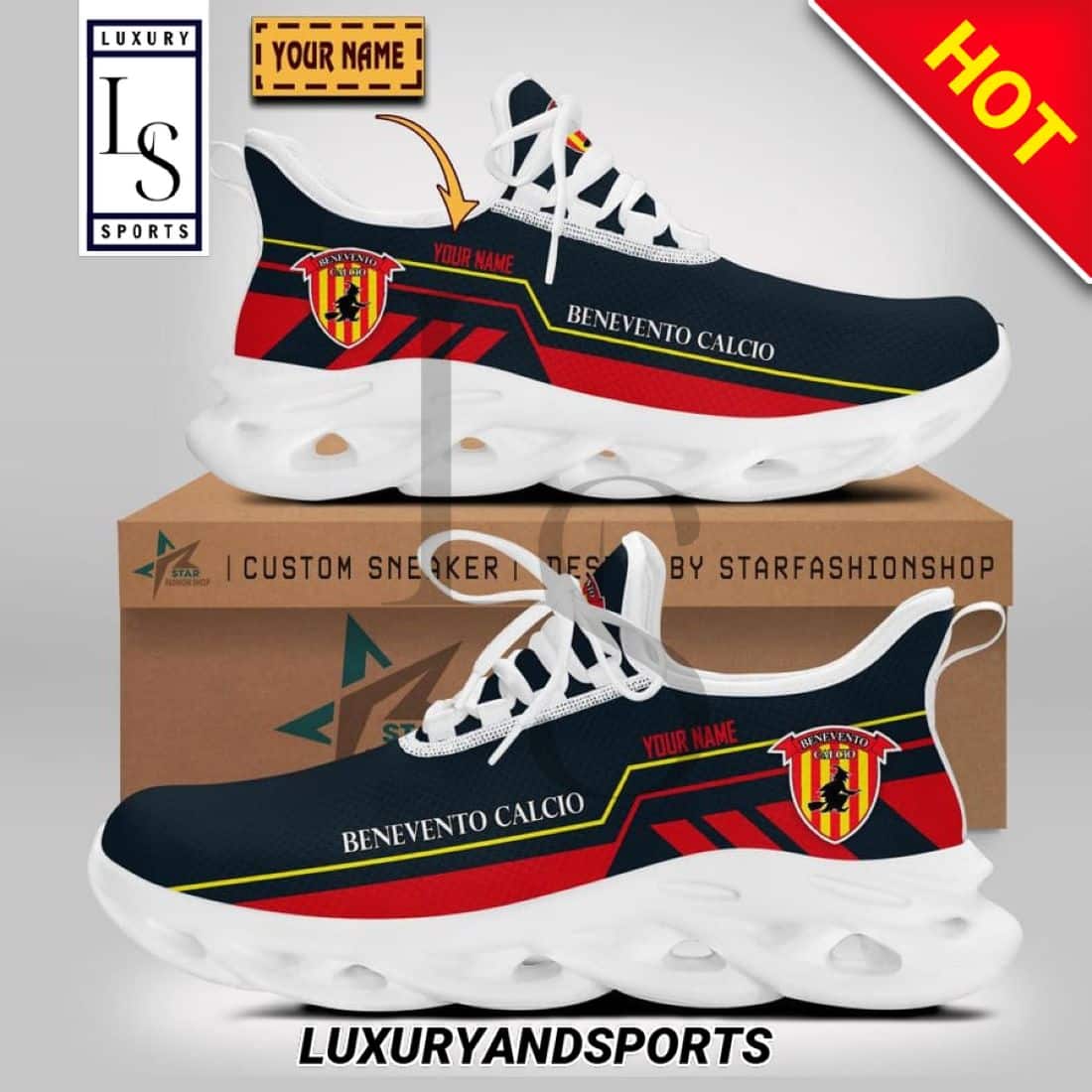 Benevento Calcio Serie Custom Name Max Soul Shoes 1