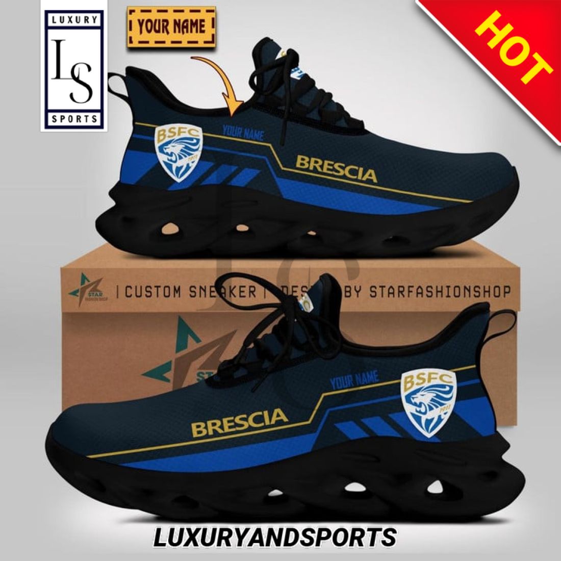 Brescia Calcio Serie Custom Name Max Soul Shoes 2