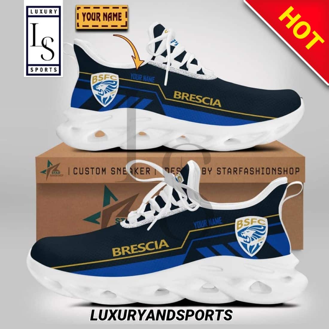 Brescia Calcio Serie Custom Name Max Soul Shoes 1