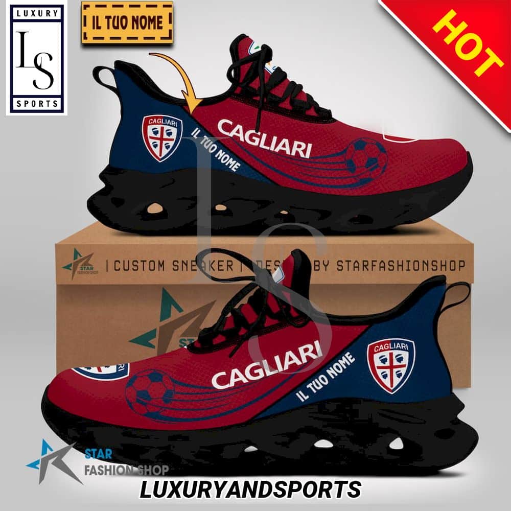 Cagliari Calcio Serie B Custom Name Max Soul Shoes 2