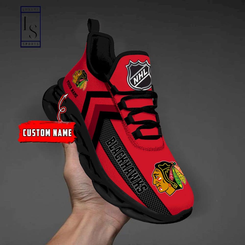 Chicago Blackhawks NHL Custom Max Soul Shoes 3