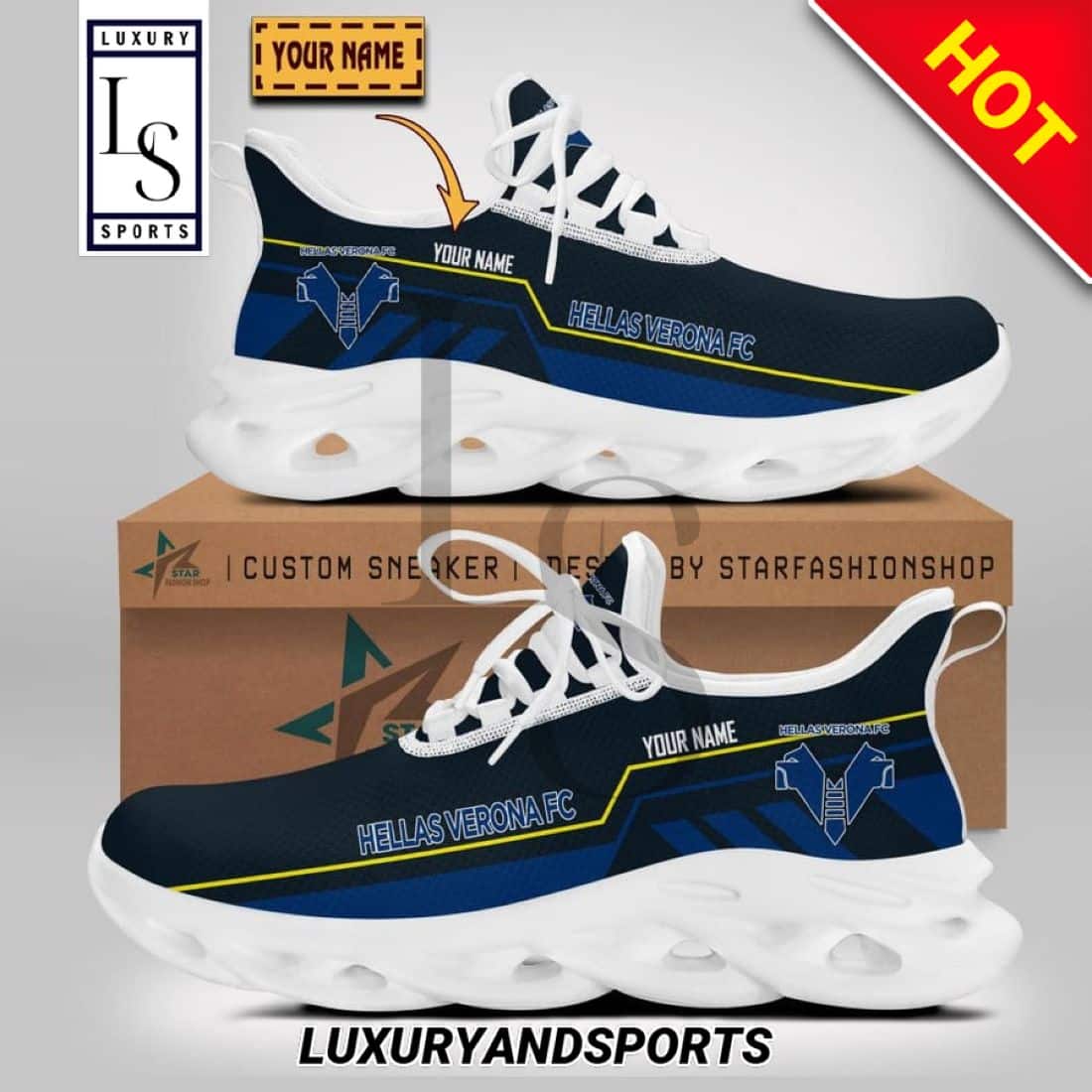 Hellas Verona FC Serie Custom Name Max Soul Shoes 1