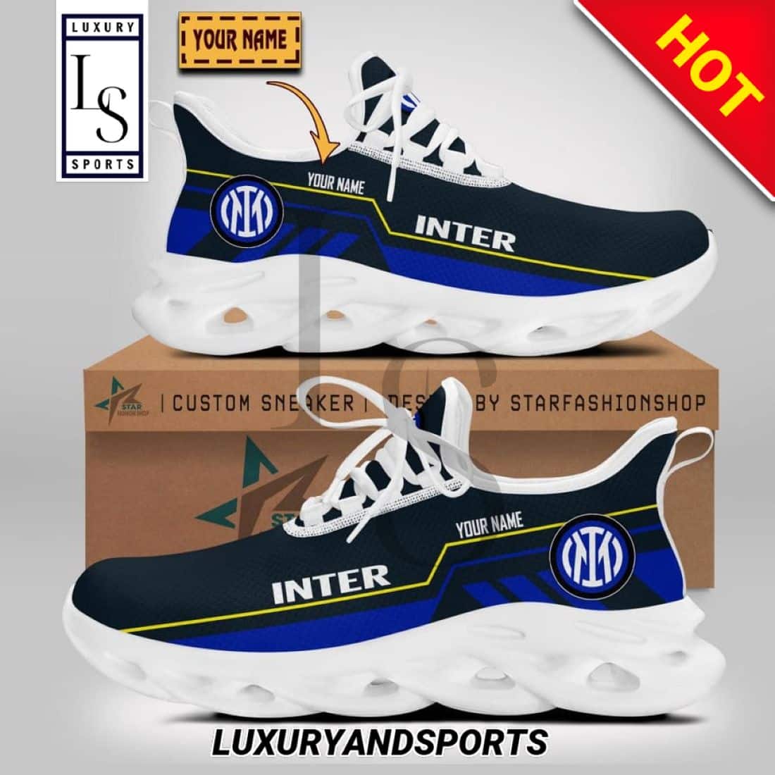 Inter Milan Serie Custom Name Max Soul Shoes 1