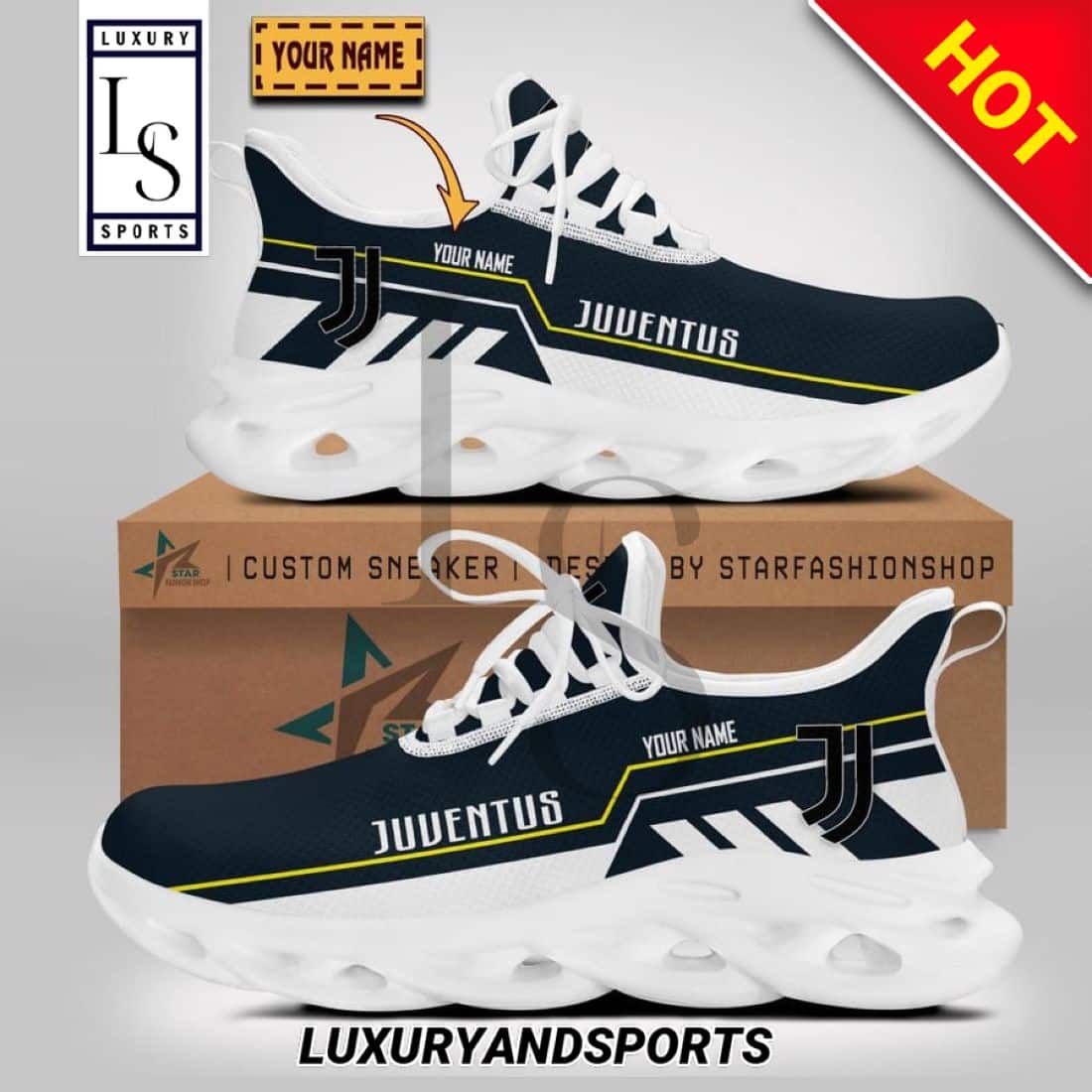 Juventus Serie Custom Name Max Soul Shoes 1