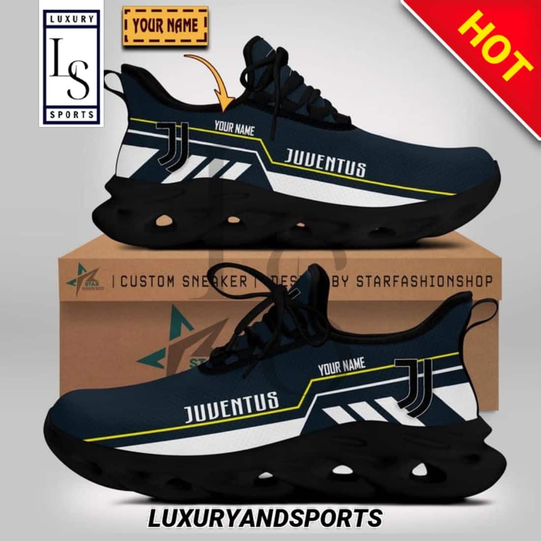 Juventus Serie Custom Name Max Soul Shoes 2