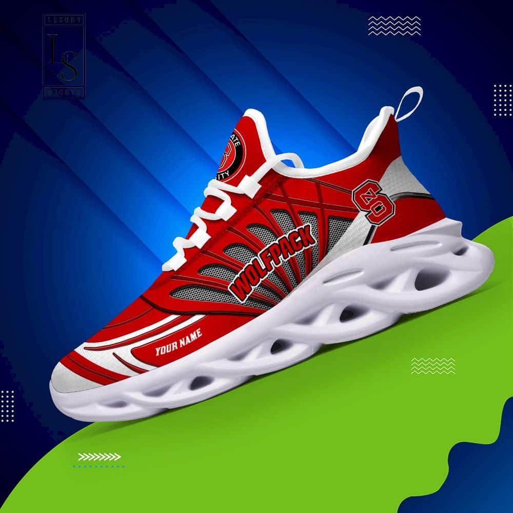 NC State Wolfpack Custom Name Max Soul Shoes 2
