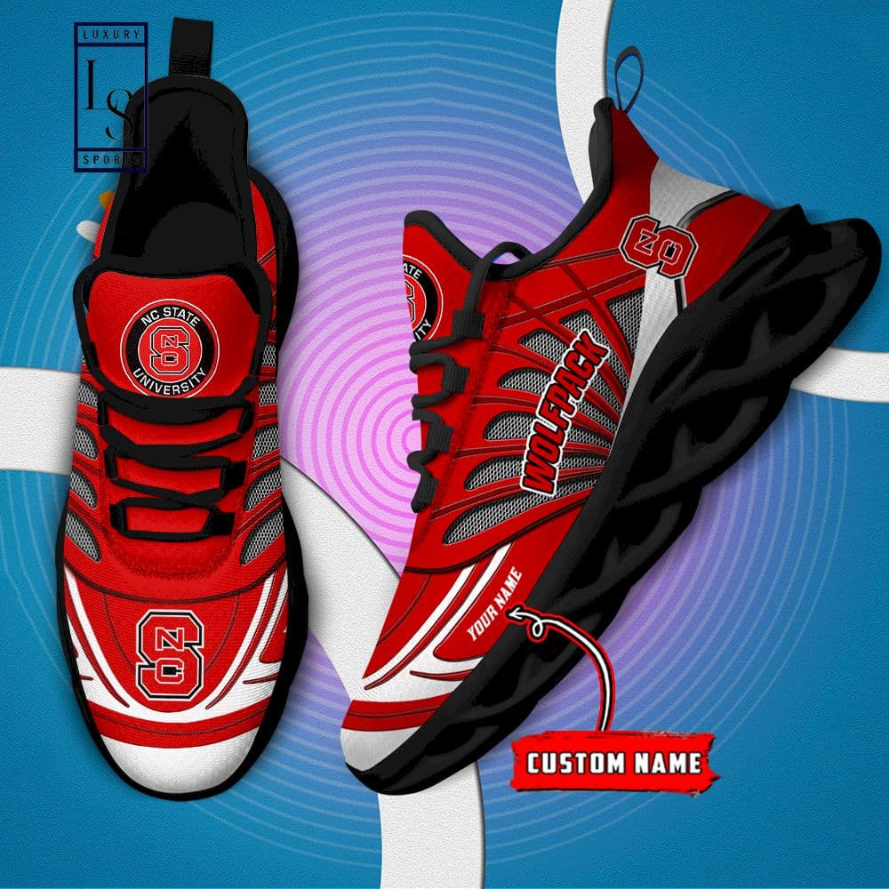 NC State Wolfpack Custom Name Max Soul Shoes 4