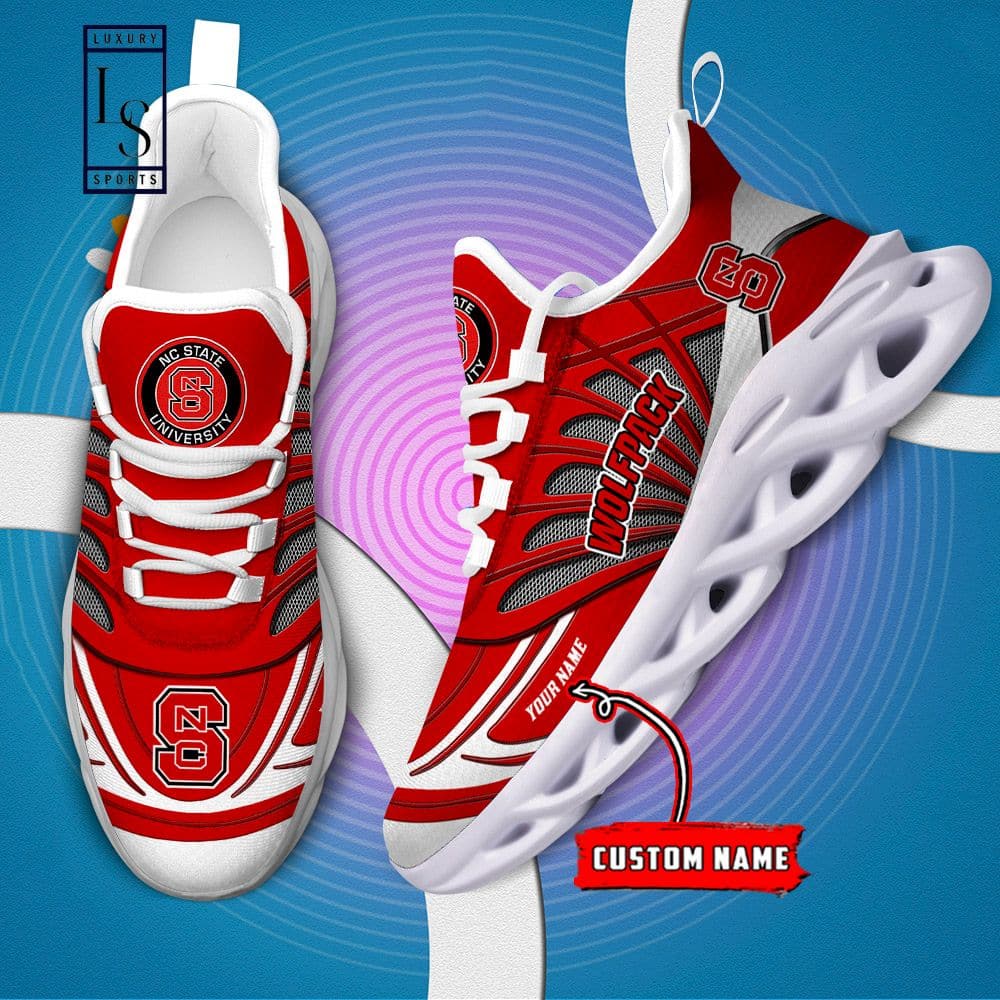 NC State Wolfpack Custom Name Max Soul Shoes 1