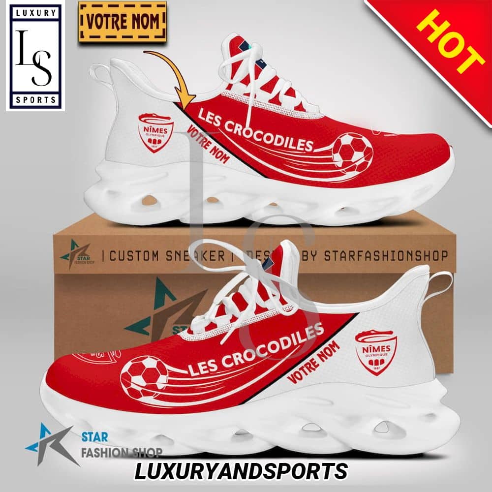Nimes Olympique Ligue 2 Custom Name Max Soul Shoes 1