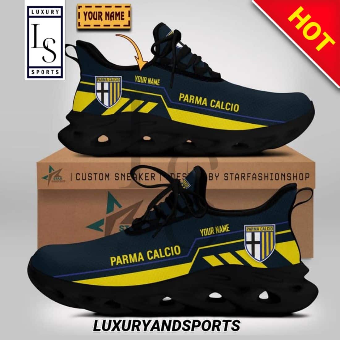 Parma Calcio Serie Custom Name Max Soul Shoes 2