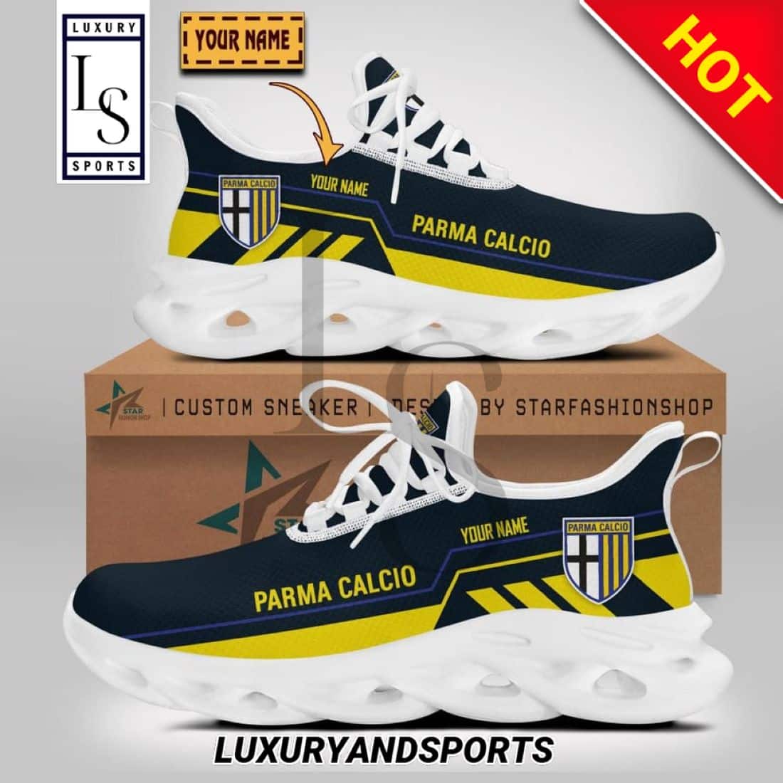 Parma Calcio Serie Custom Name Max Soul Shoes 1