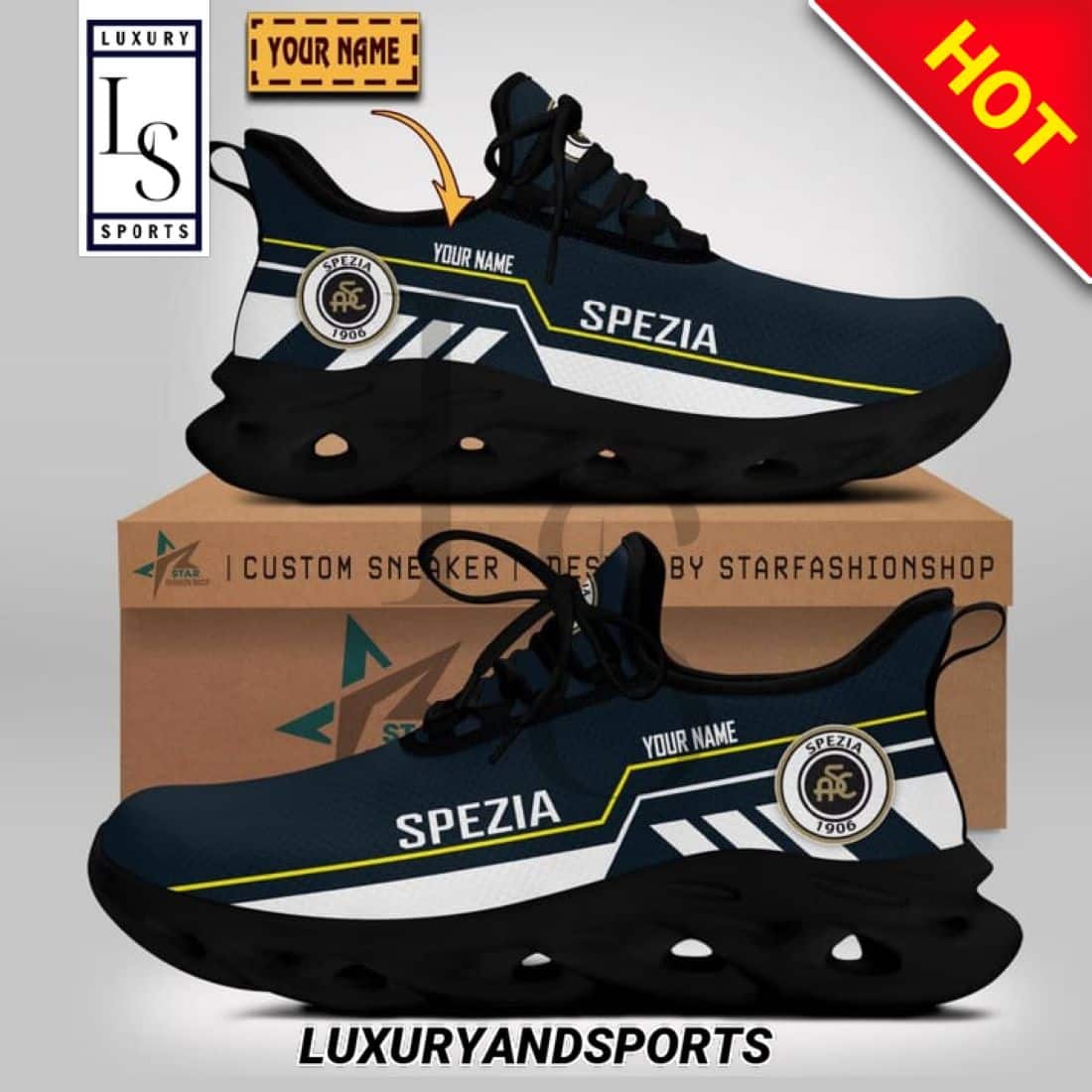 Spezia Calcio Serie Custom Name Max Soul Shoes 2