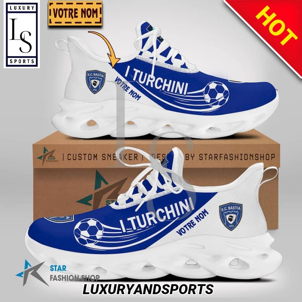 Sporting Club di Bastia Ligue 2 Custom Name Max Soul Shoes 1