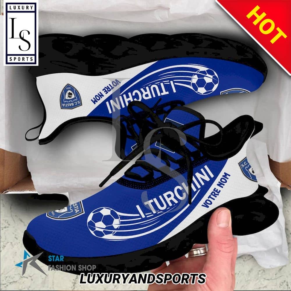 Sporting Club di Bastia Ligue 2 Custom Name Max Soul Shoes 3