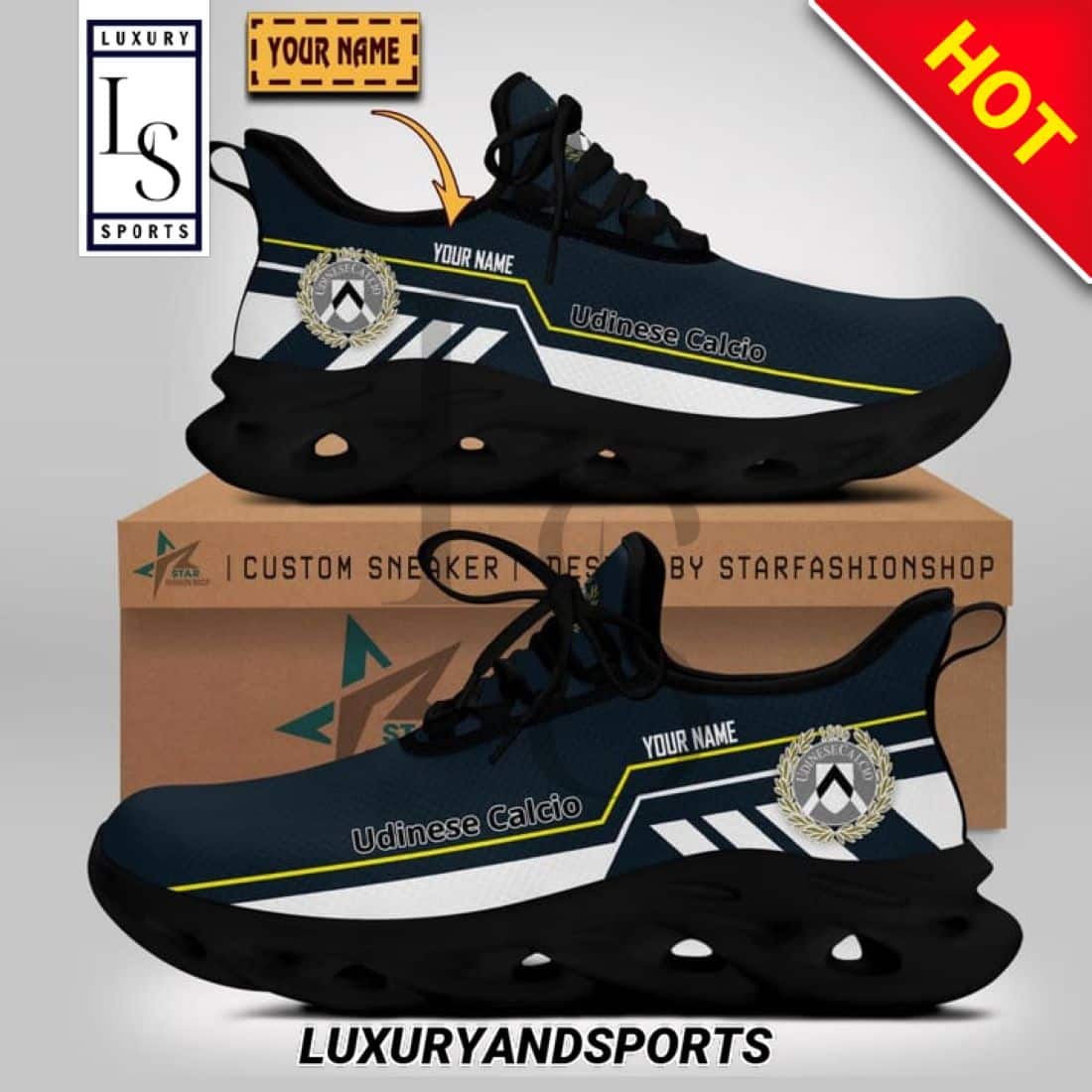 Udinese Calcio Serie Custom Name Max Soul Shoes 2