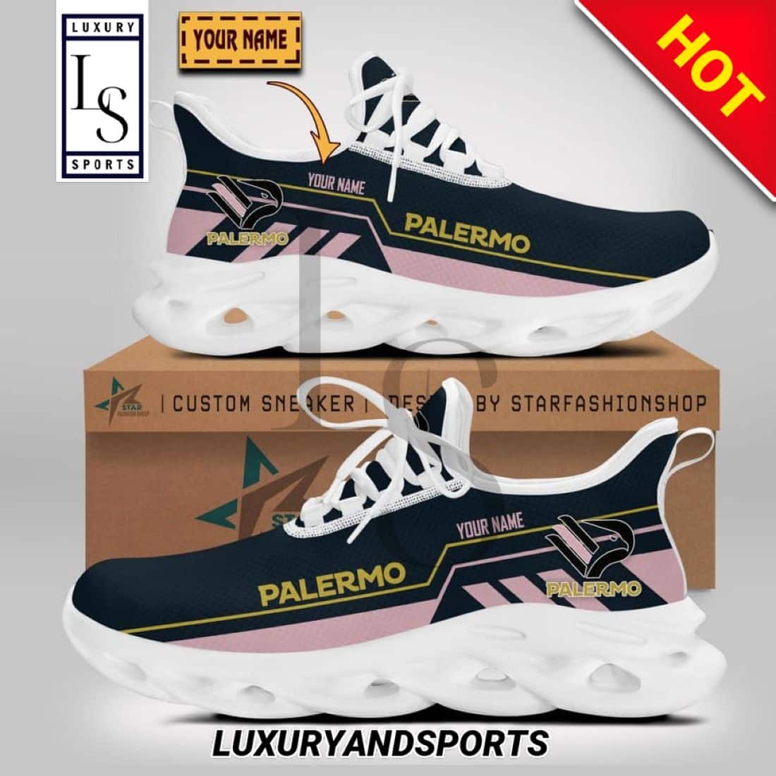 US Città di Palermo Serie Custom Name Max Soul Shoes 1