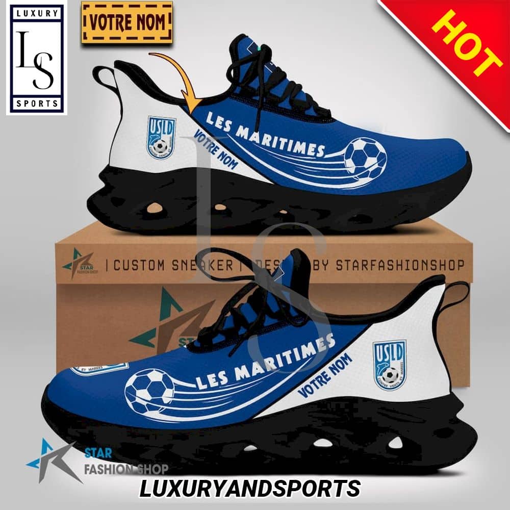 USL Dunkerque Ligue 2 Custom Name Max Soul Shoes 2
