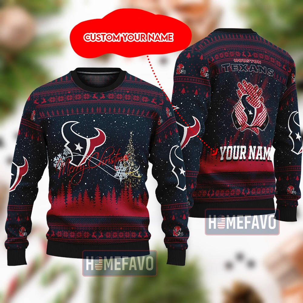 Houston Texans Christmas Full Print Sweater HFV D17 1