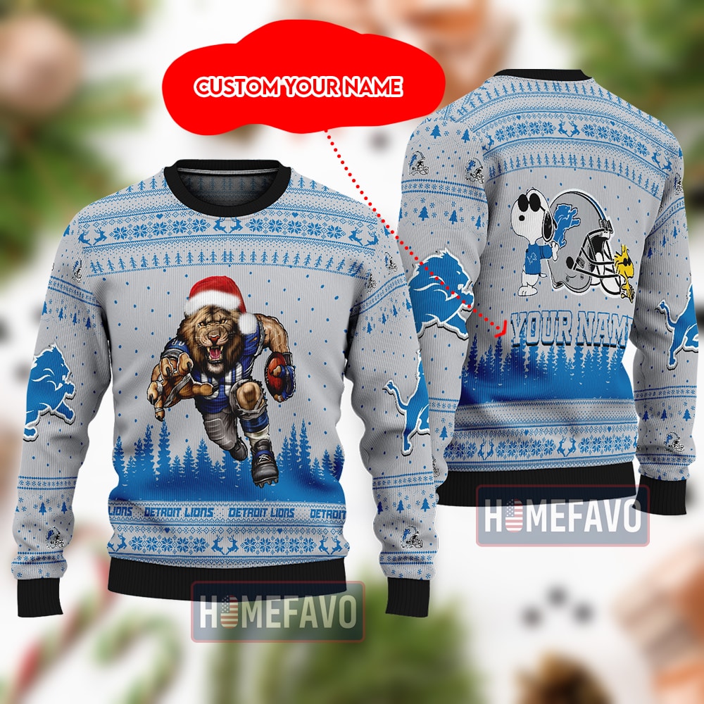Detroit Lions Christmas Full Print Sweater HFV 1