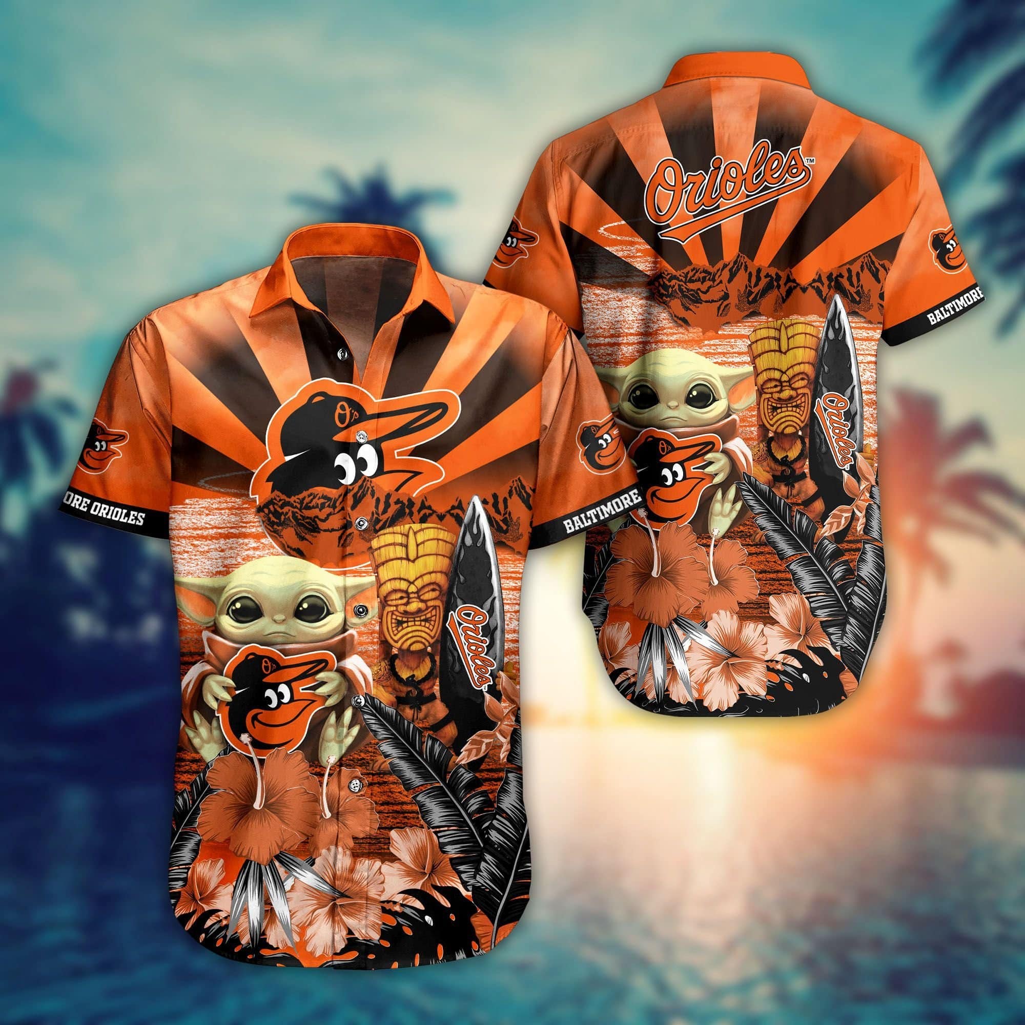  Baltimore Orioles MLB Baby Yoda Hawaiian Shirt MT23