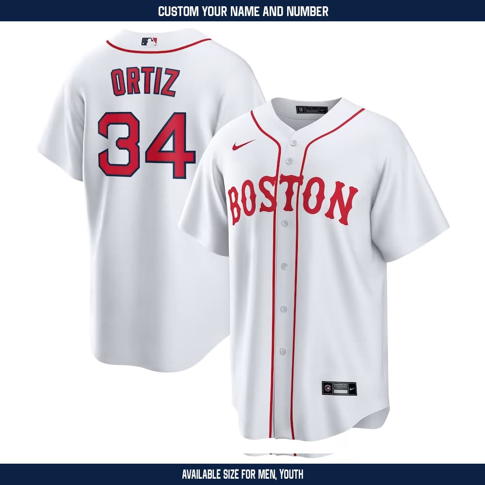 Men's Boston Red Sox David Ortiz Nike White Alternate Replica Player Jersey 1