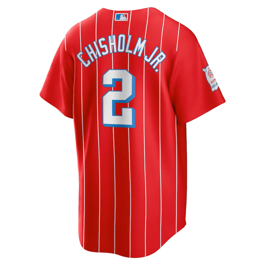 Men's Miami Marlins Jazz Chisholm Jr. Nike Red City Connect Replica Player Jersey 3