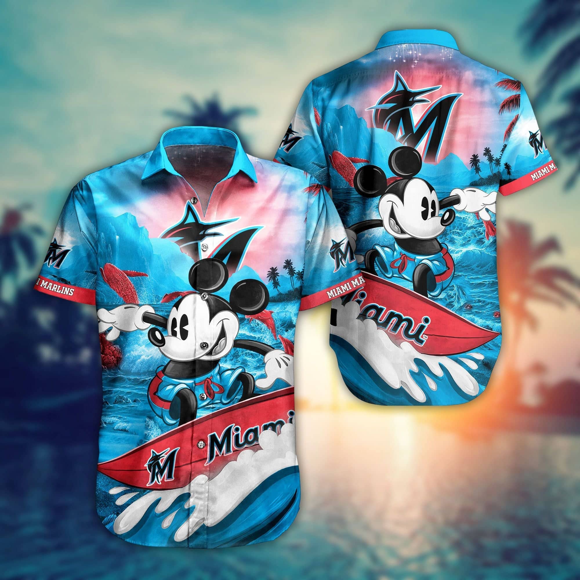  Miami Marlins Mickey MLB Hawaiian Shirt Men