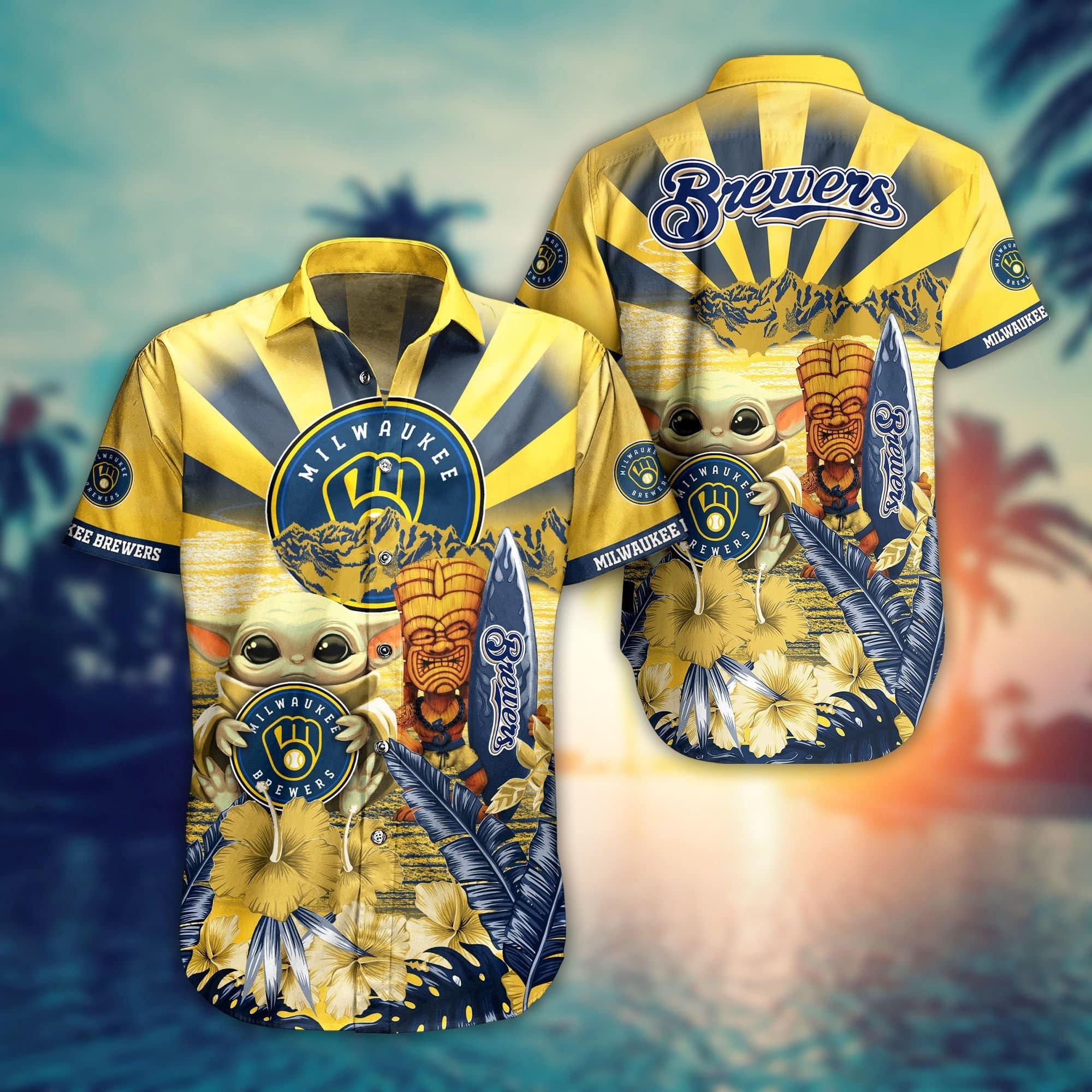  Milwaukee Brewers MLB Baby Yoda Hawaiian Shirt