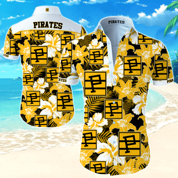  MLB Pittsburgh Pirates Hawaiian Graphic All Over Printawaiian Sh