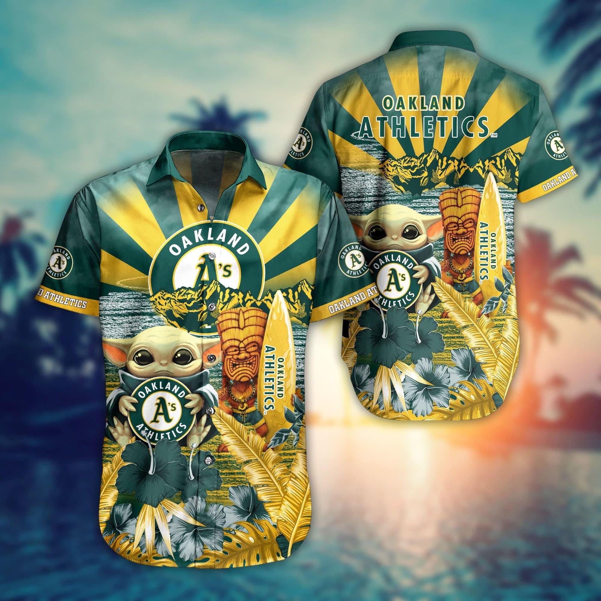  Oakland Athletics MLB Baby Yoda Hawaiian Shirt