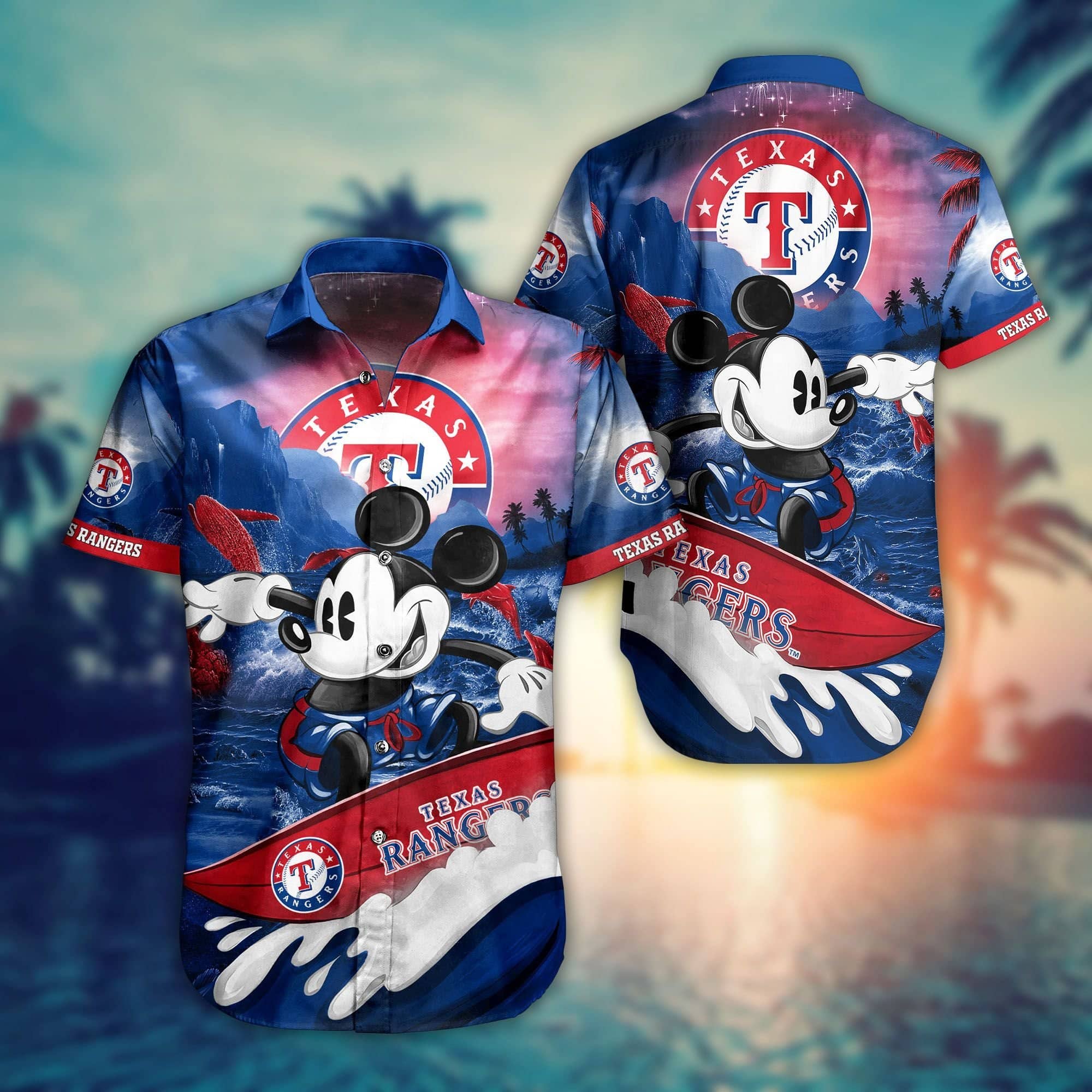  Texas Rangers Mickey MLB Hawaiian Shirt