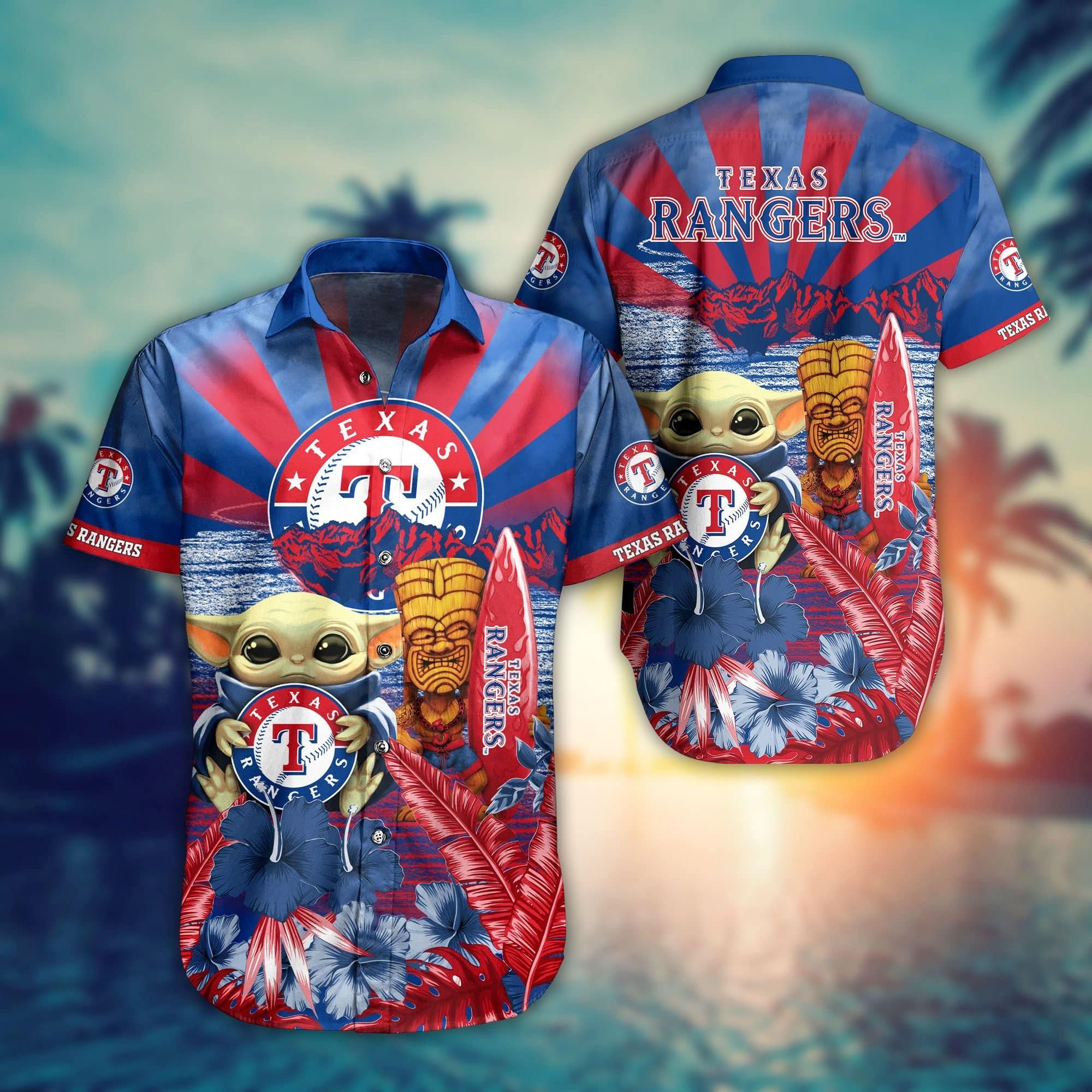  Texas Rangers MLB Baby Yoda Hawaiian Shirt